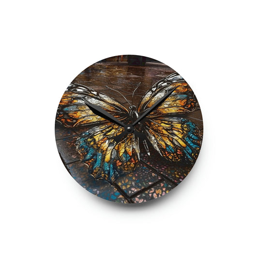 Acrylic Wall Clock Water Butterfly Street 1