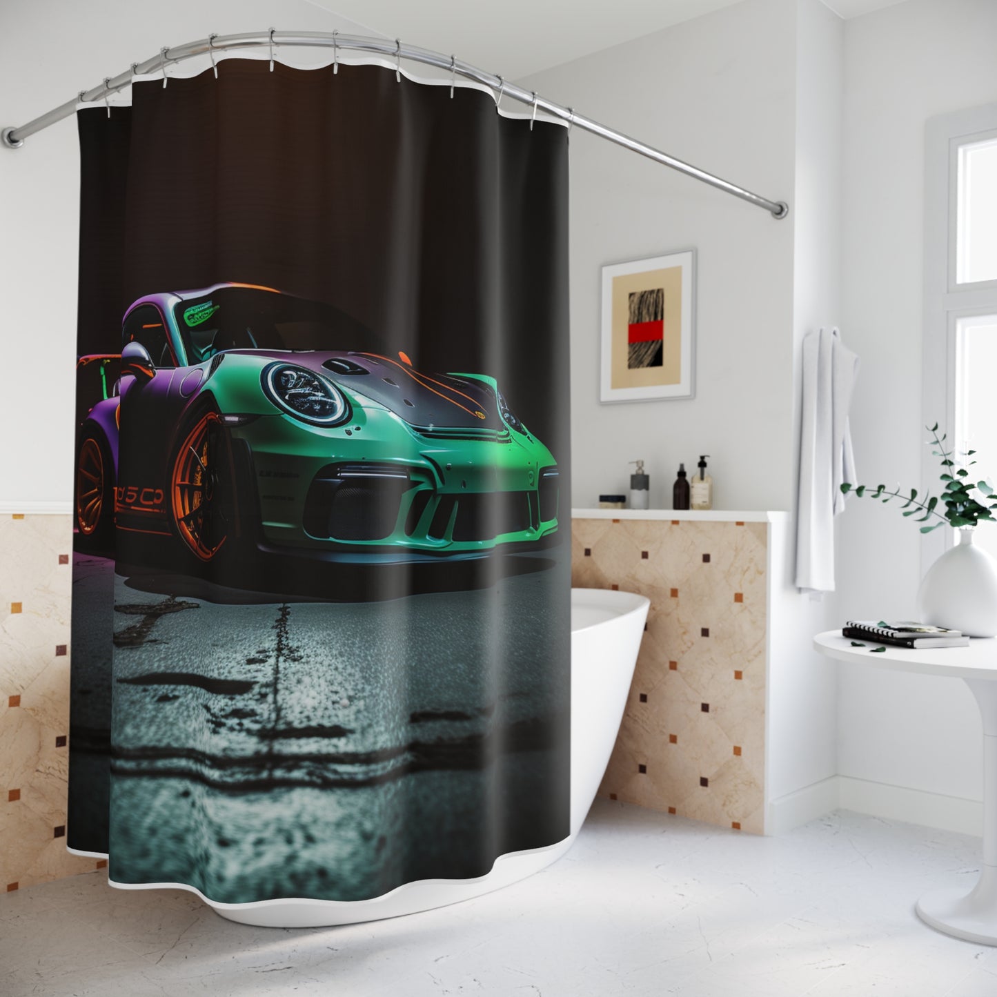 Polyester Shower Curtain Porsche Color 4