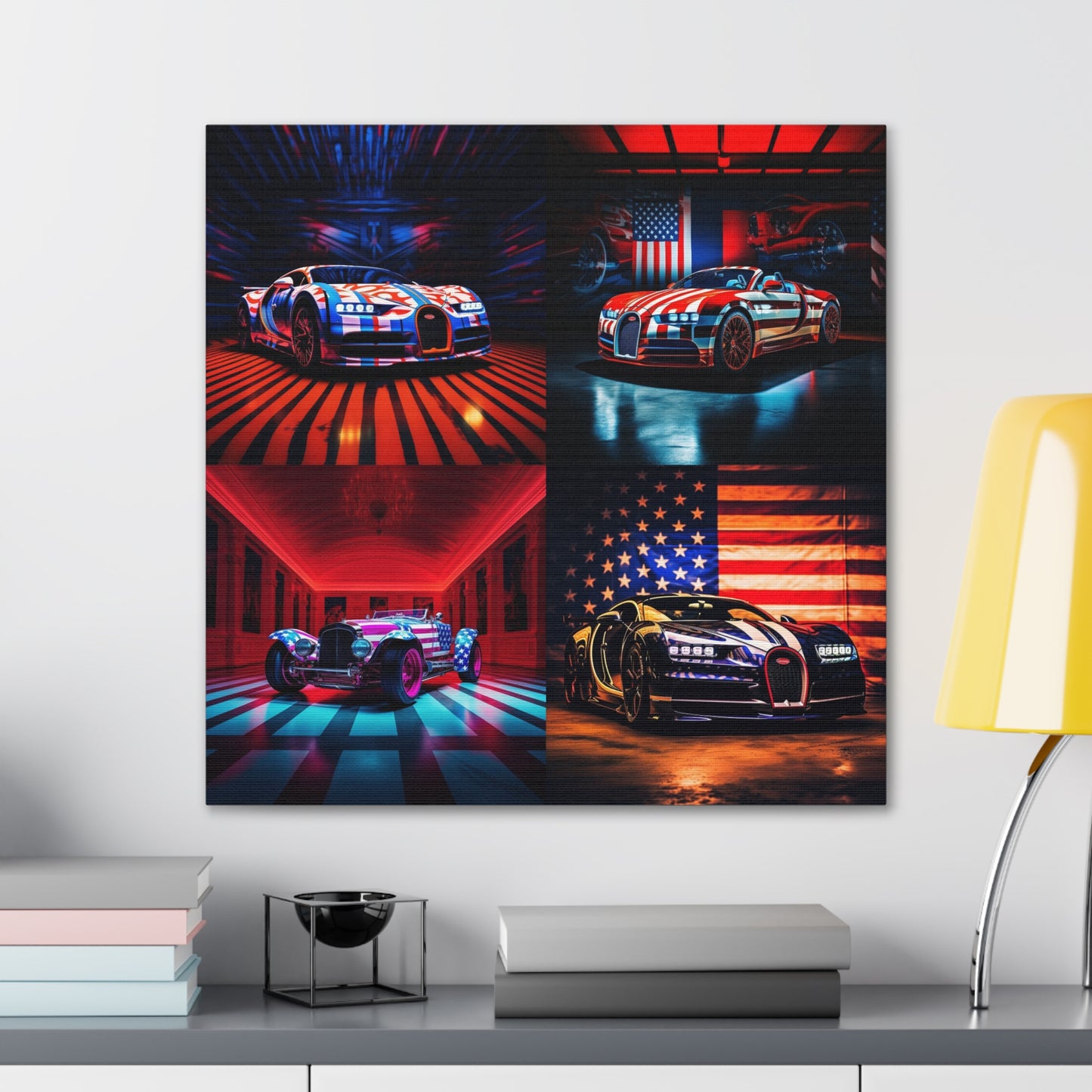 Canvas Gallery Wraps Macro Bugatti American Flag 5