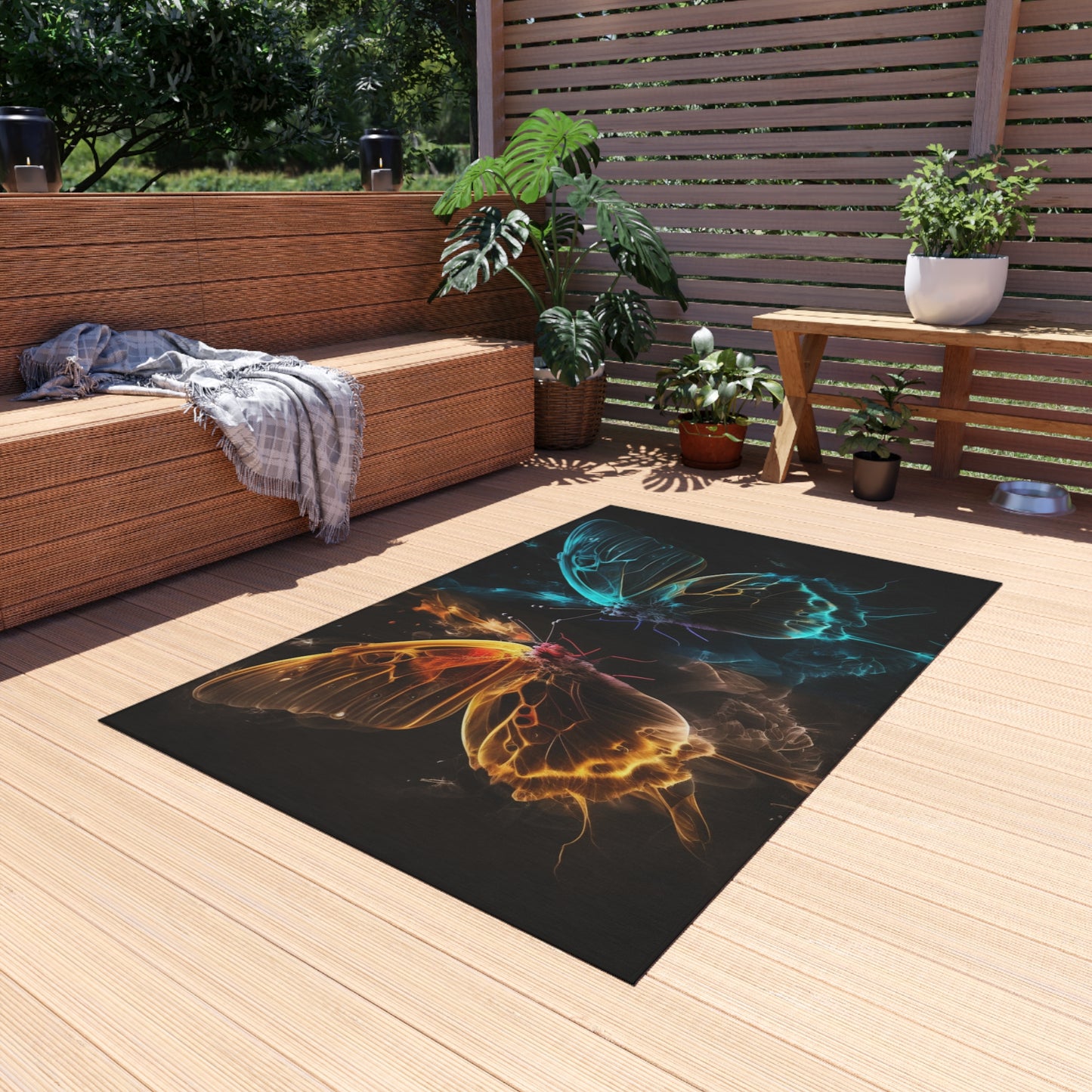 Outdoor Rug  Kiss Neon Butterfly 7