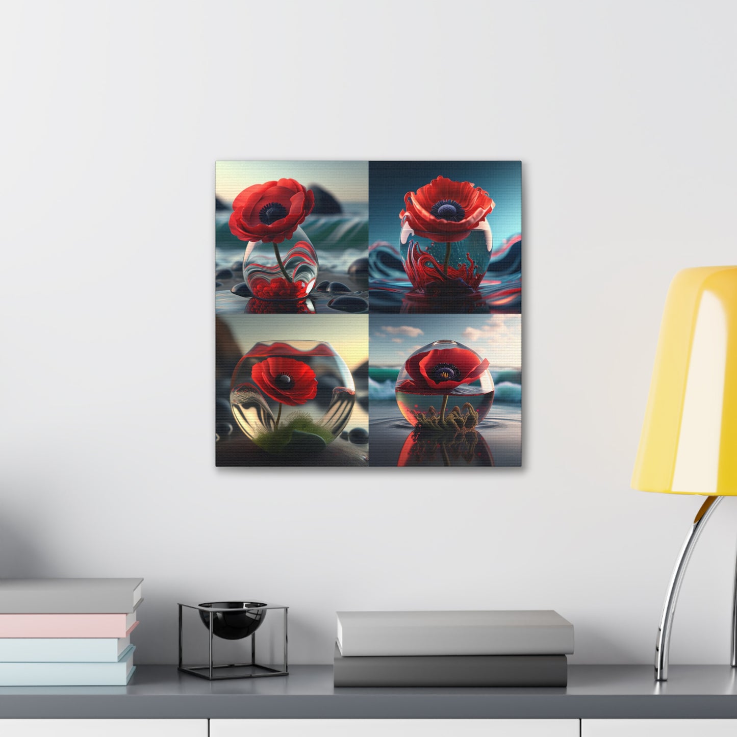 Canvas Gallery Wraps Red Anemone in a Vase 5