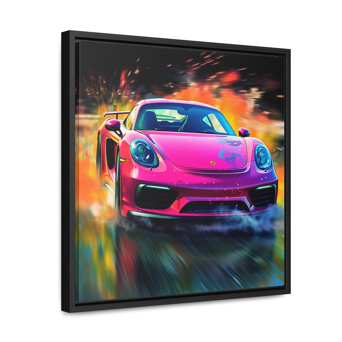 Gallery Canvas Wraps, Square Frame Pink Porsche water fusion 4