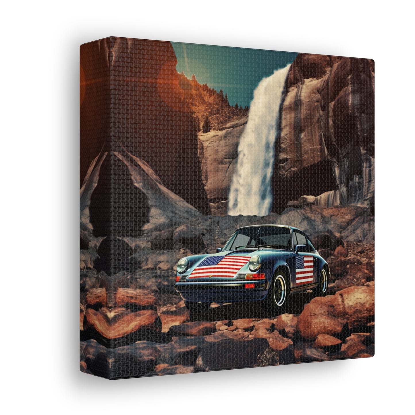 Canvas Gallery Wraps American Flag Porsche Abstract 2