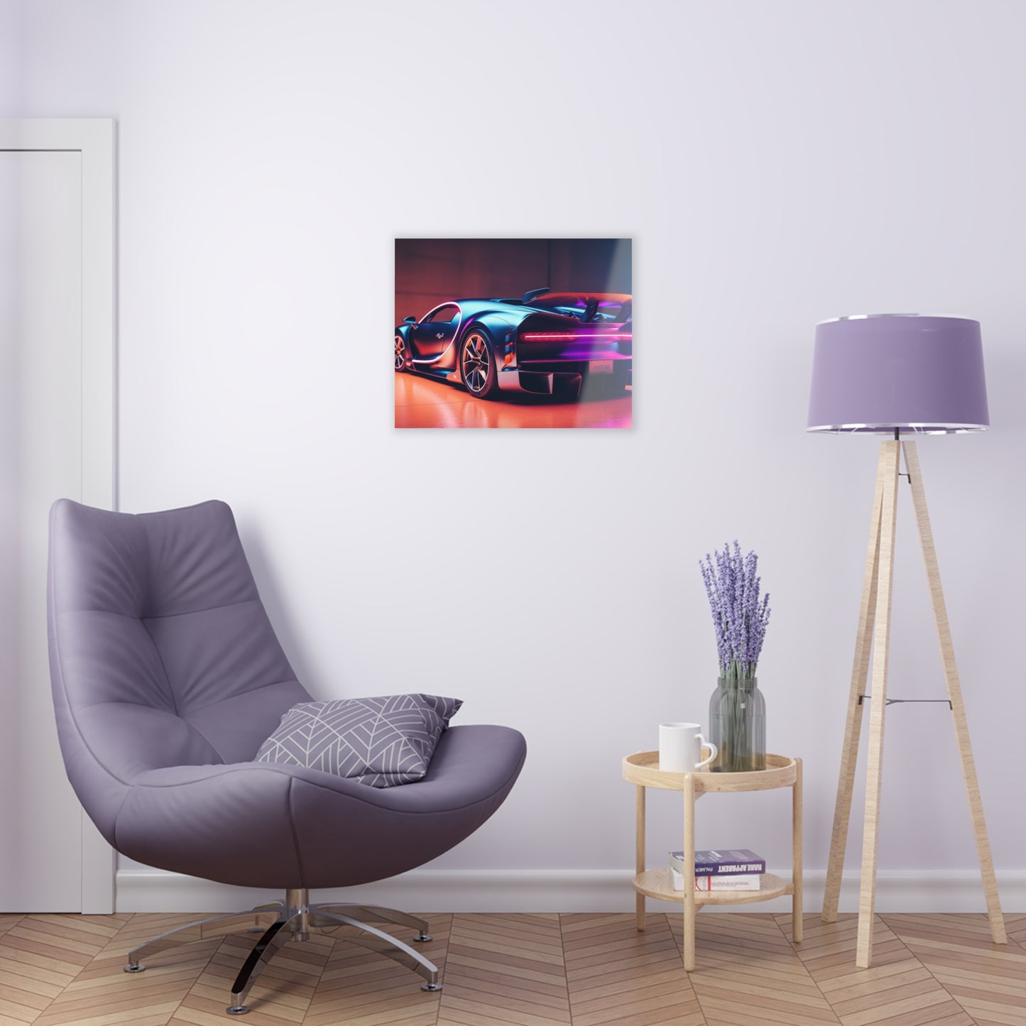 Acrylic Prints Hyper Bugatti Neon Chiron 2