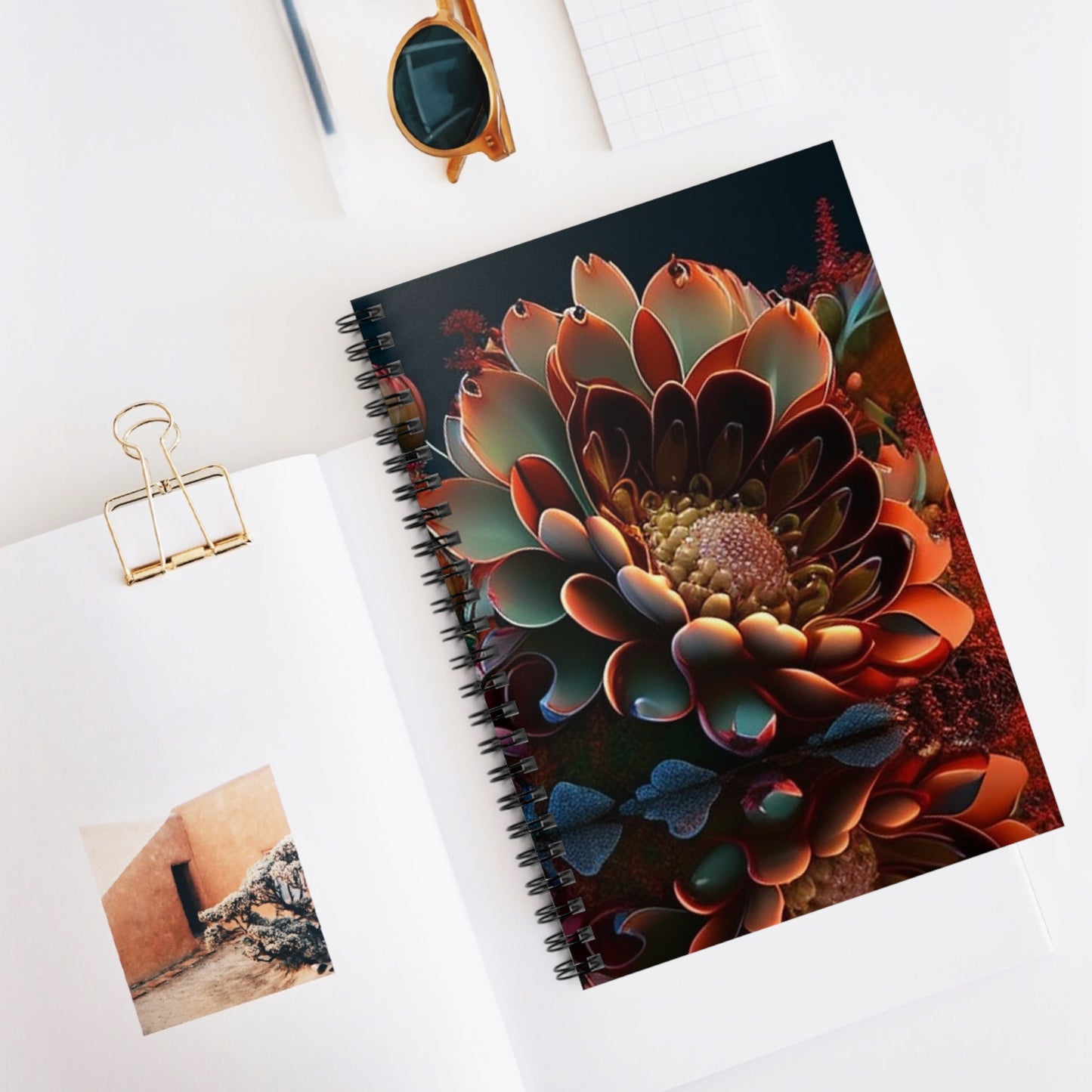 Spiral Notebook - Ruled Line Flower Arangment 4