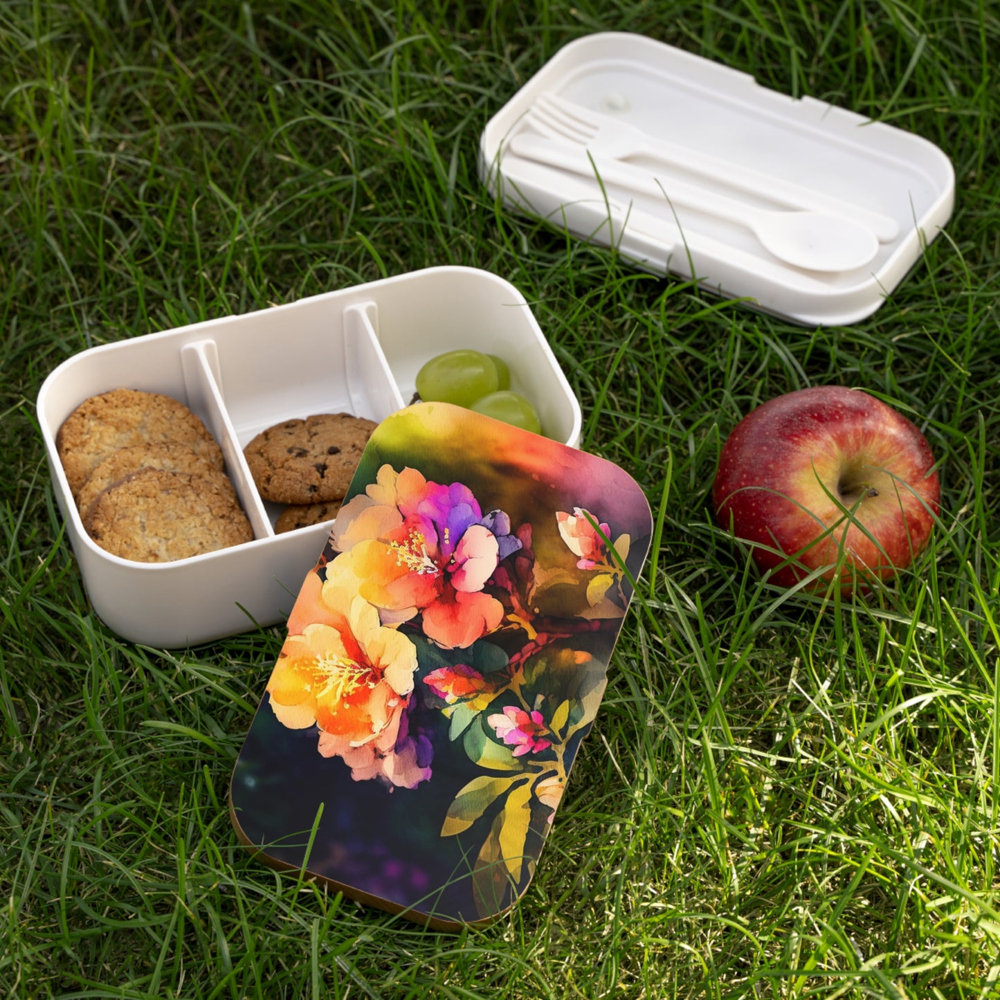 Bento Lunch Box Bright Spring Flowers 2