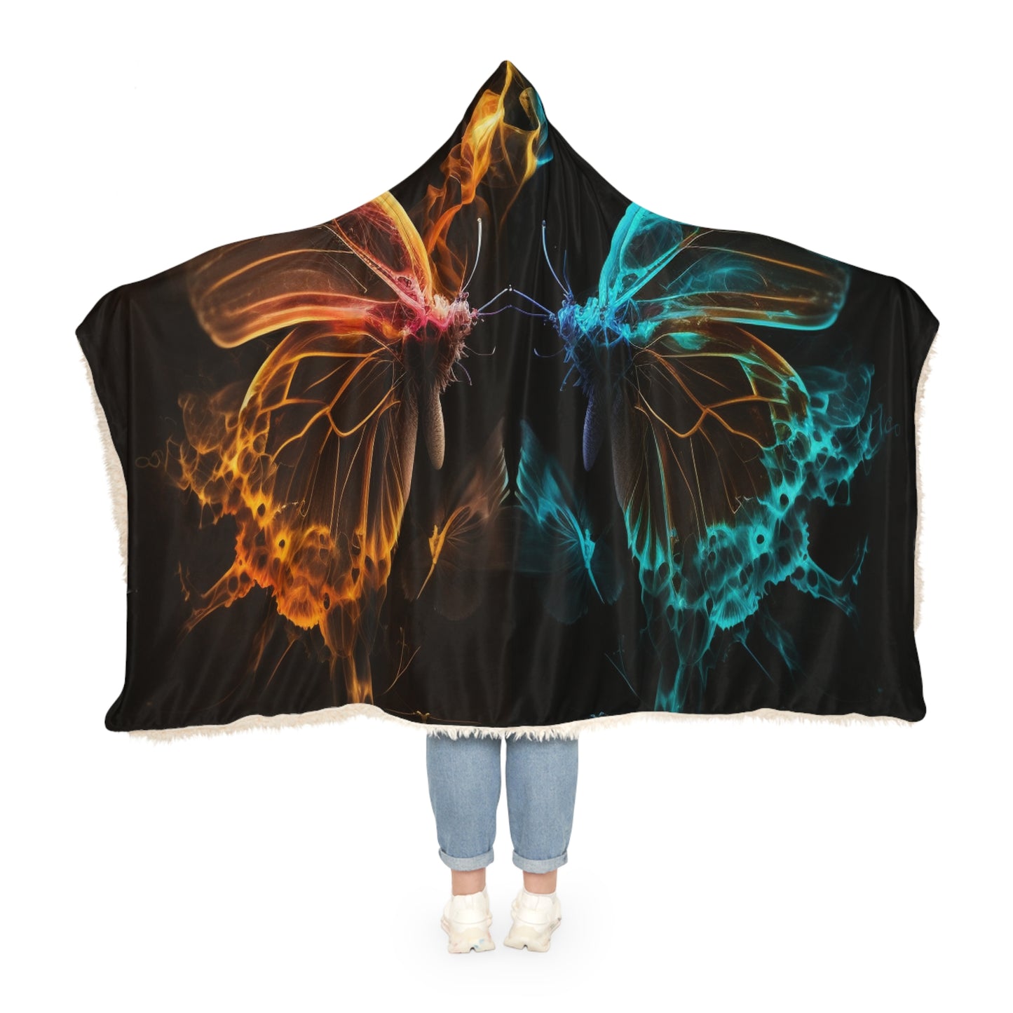 Snuggle Hooded Blanket Kiss Neon Butterfly 10