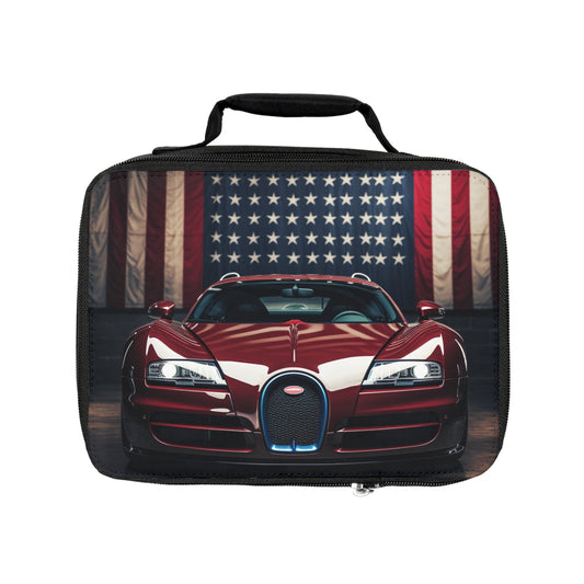 Lunch Bag American Flag Background Bugatti 1