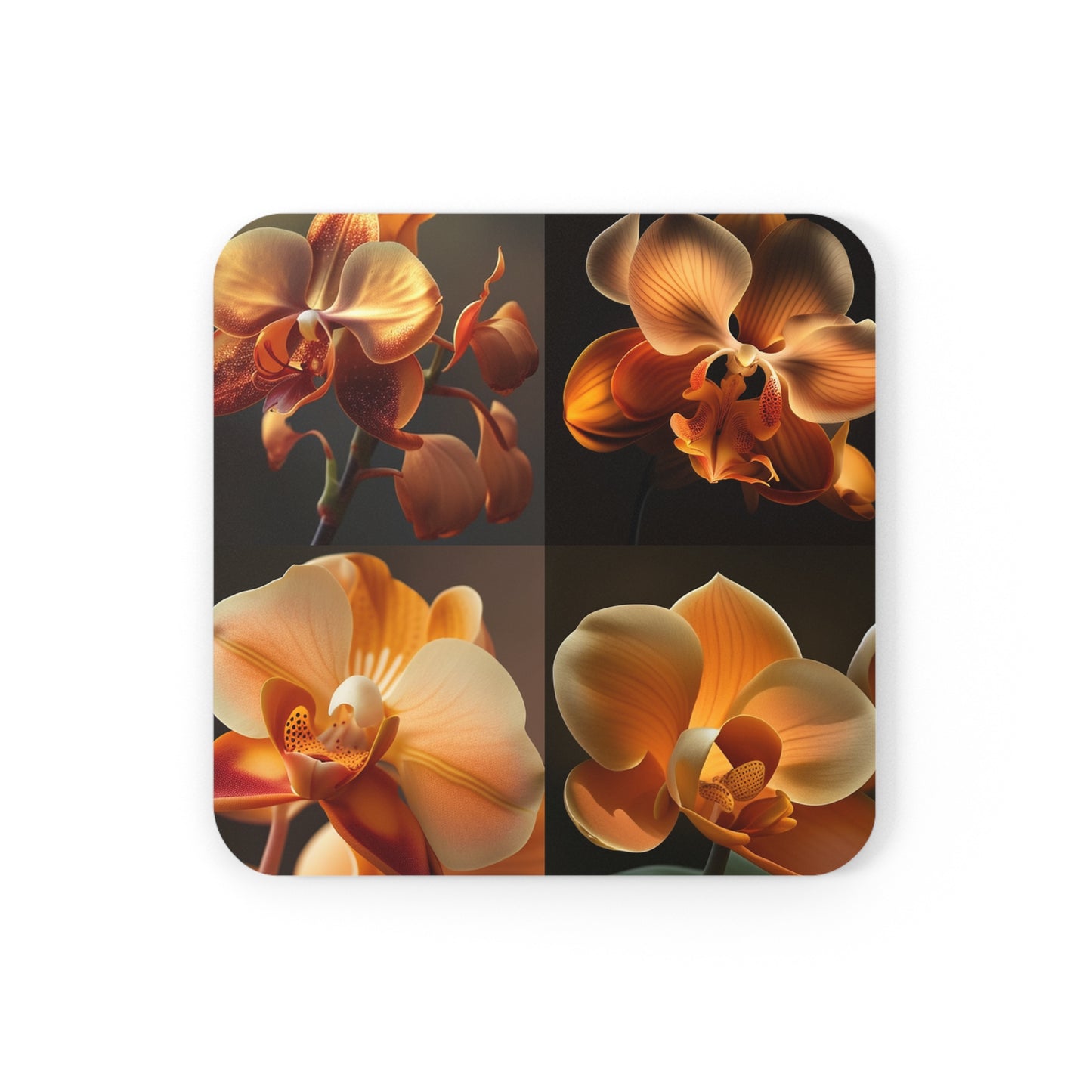 Corkwood Coaster Set Orange Orchid 5