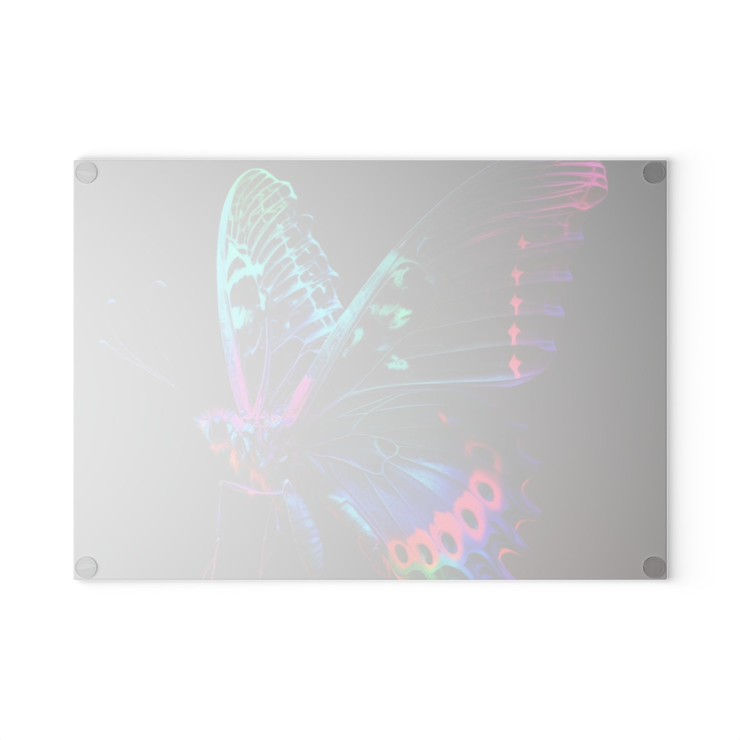 Glass Cutting Board Raw Hyper Color Butterfly 1