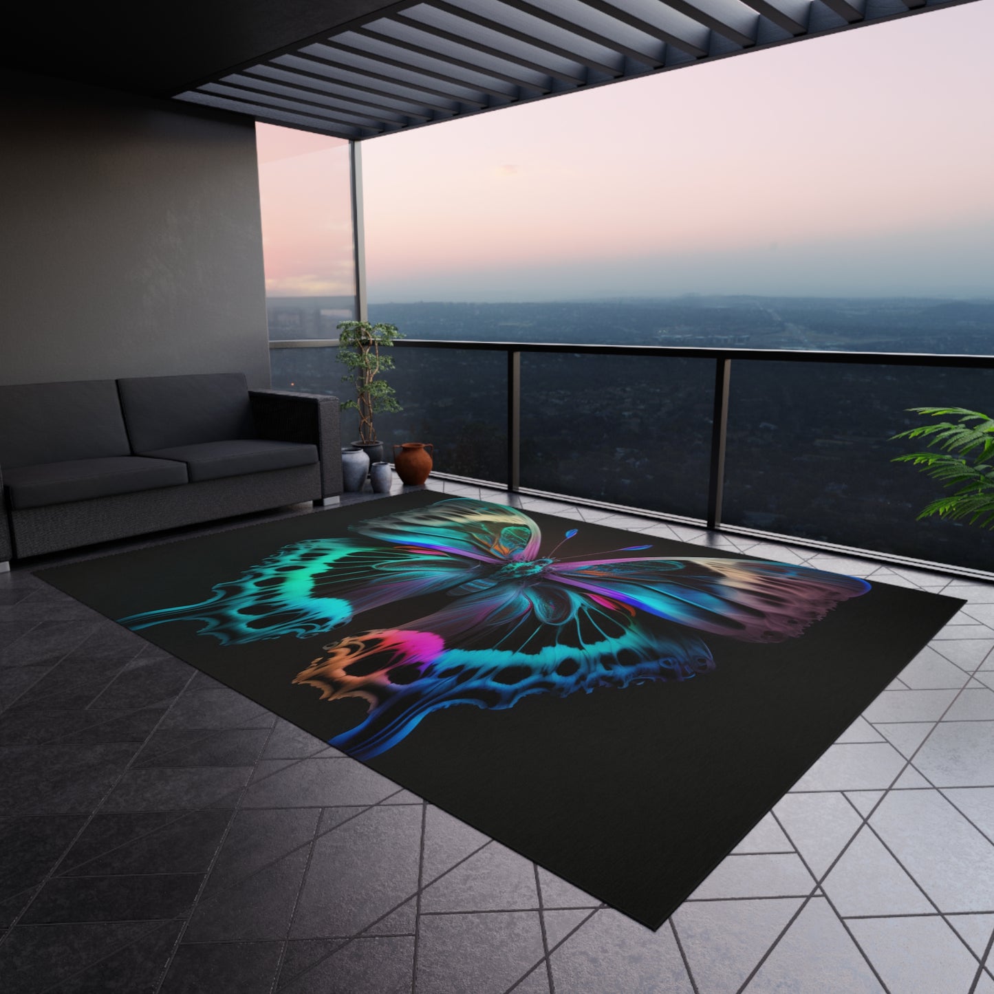 Outdoor Rug  Raw Florescent Glow 2