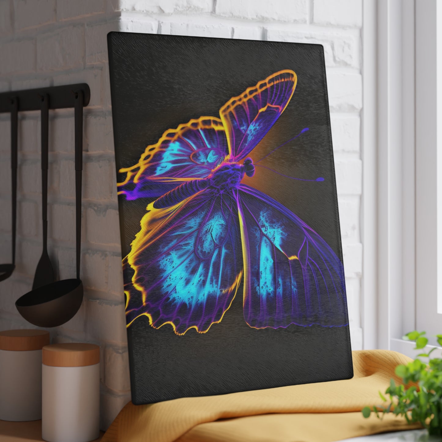 Glass Cutting Board Thermal Butterfly 4