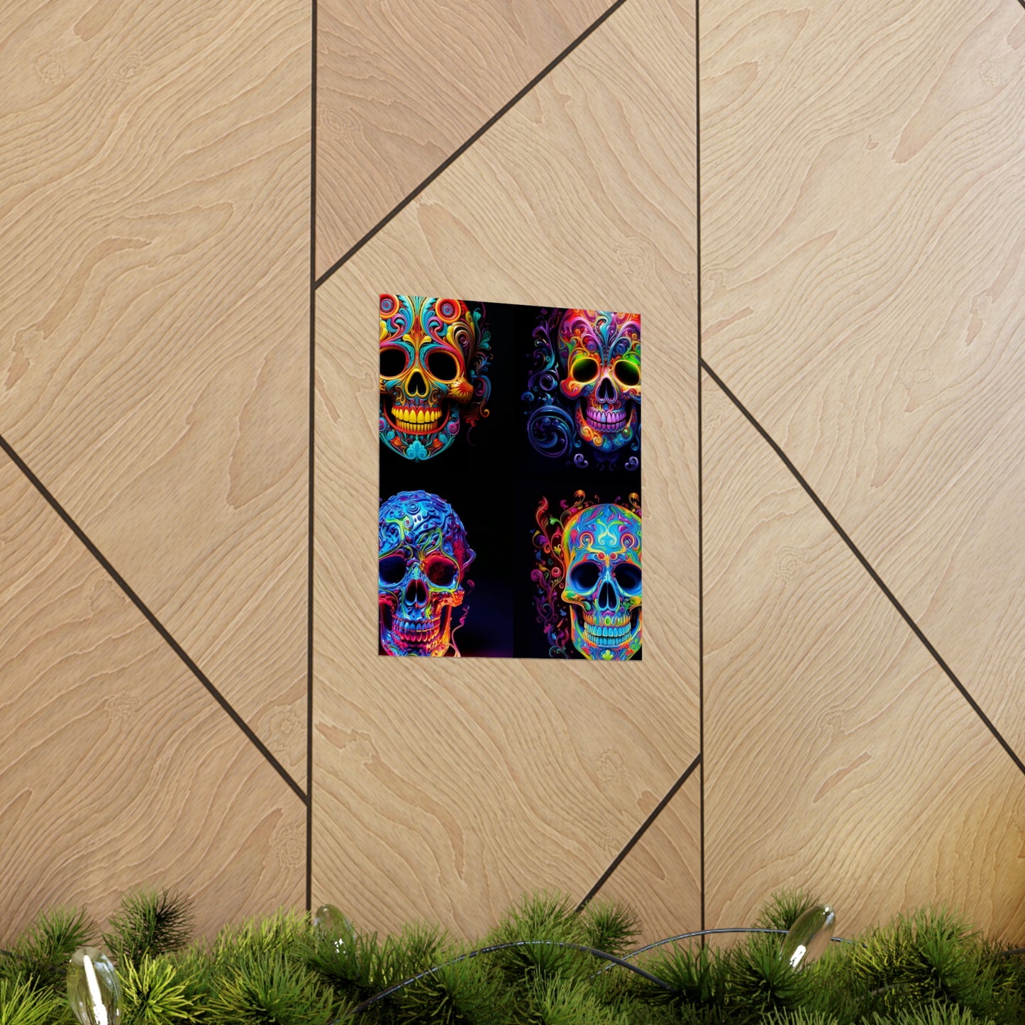 Premium Matte Vertical Posters Macro Skull Color 5