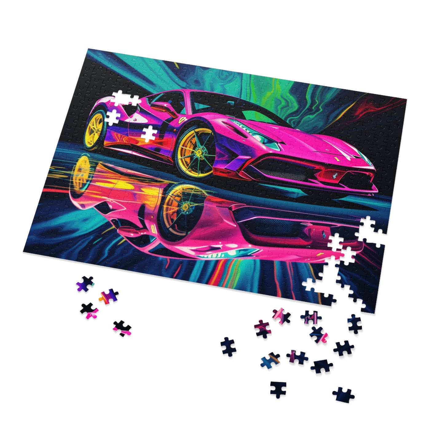 Jigsaw Puzzle (30, 110, 252, 500,1000-Piece) Pink Ferrari Macro 4