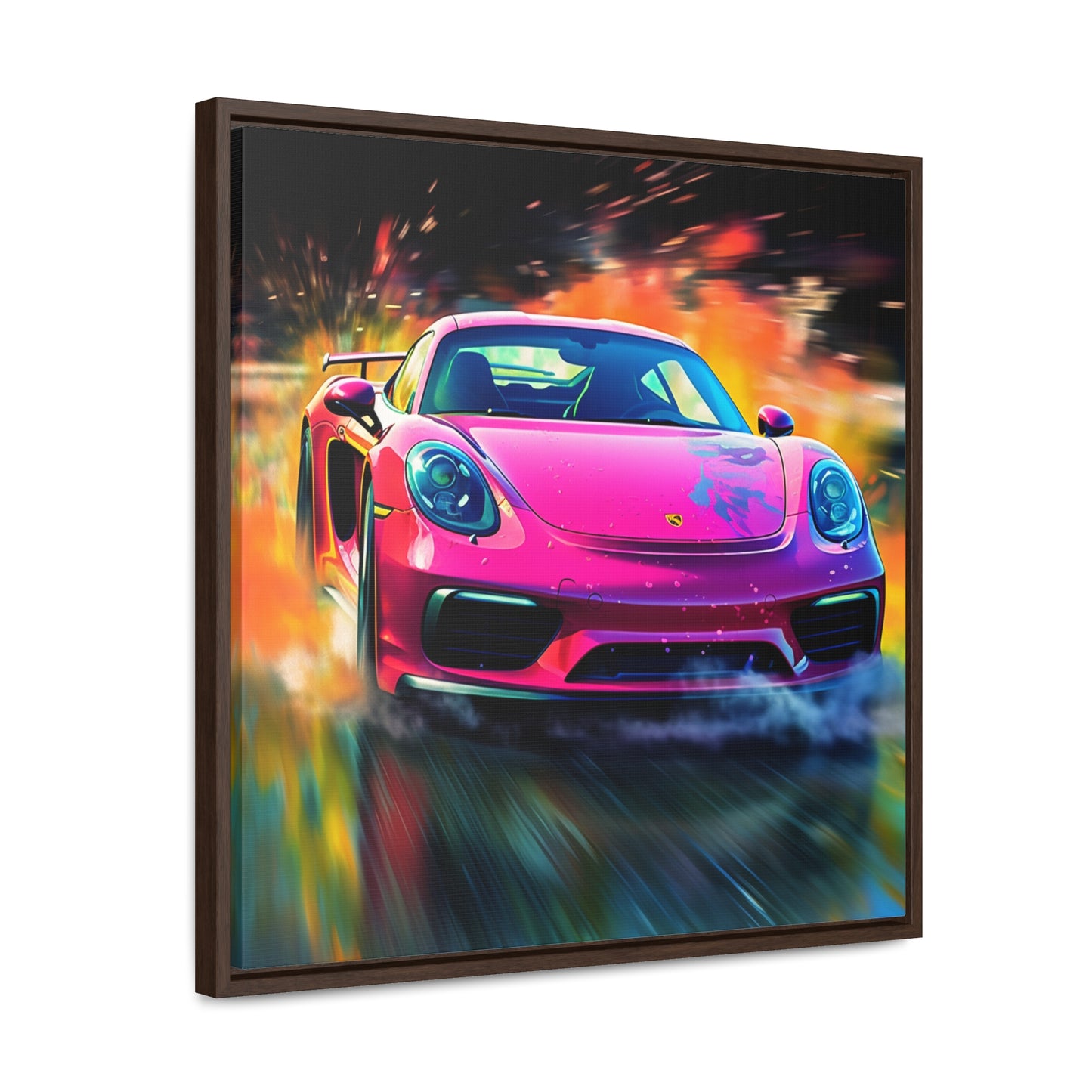 Gallery Canvas Wraps, Square Frame Pink Porsche water fusion 4