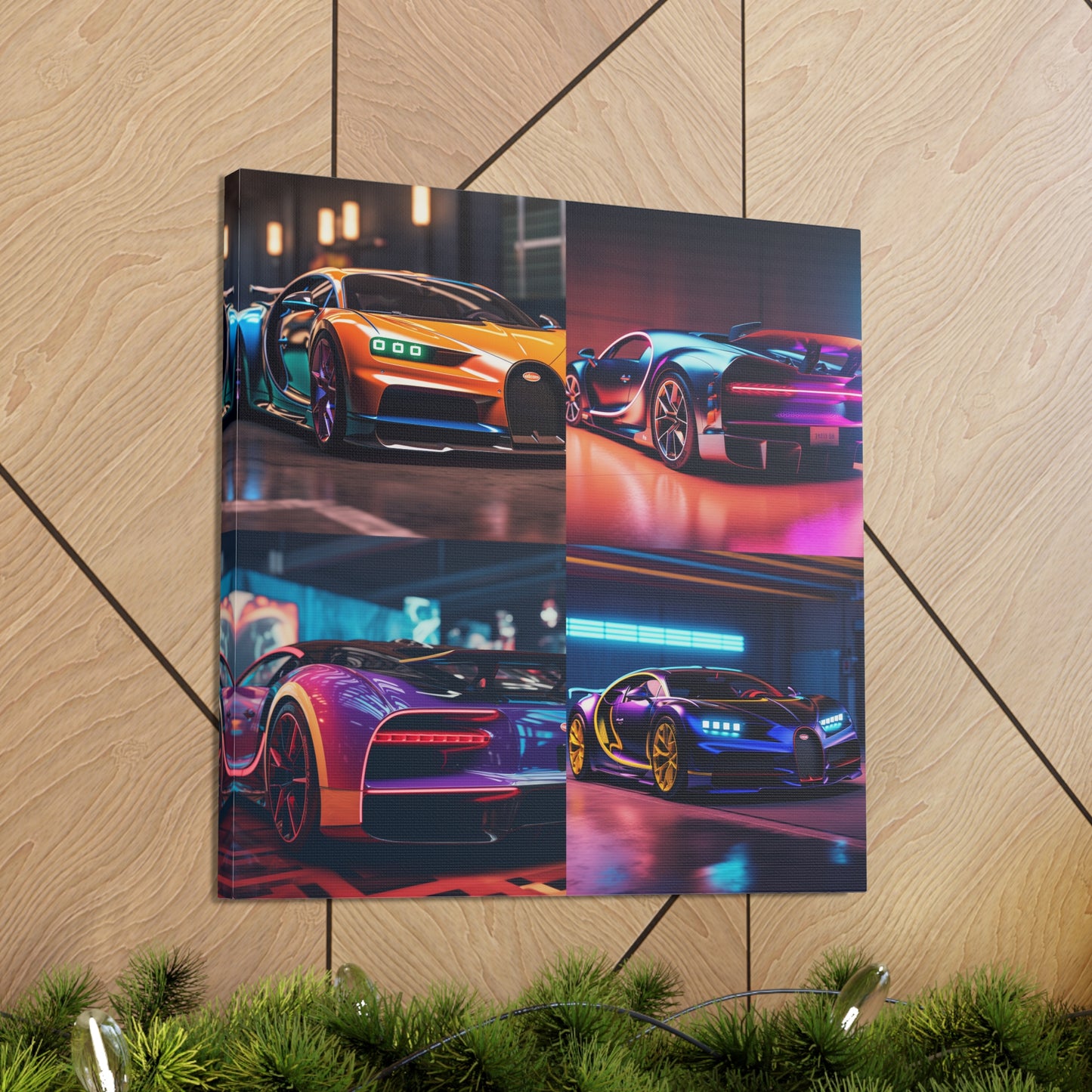 Canvas Gallery Wraps Hyper Bugatti Neon Chiron 5