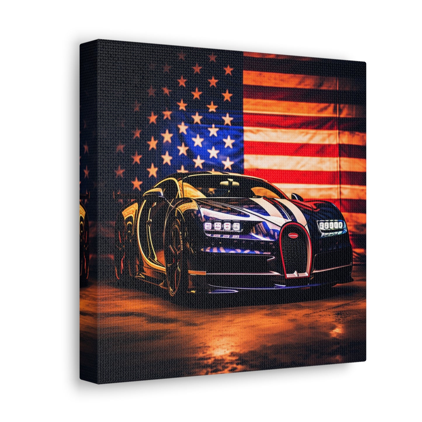 Canvas Gallery Wraps Macro Bugatti American Flag 4