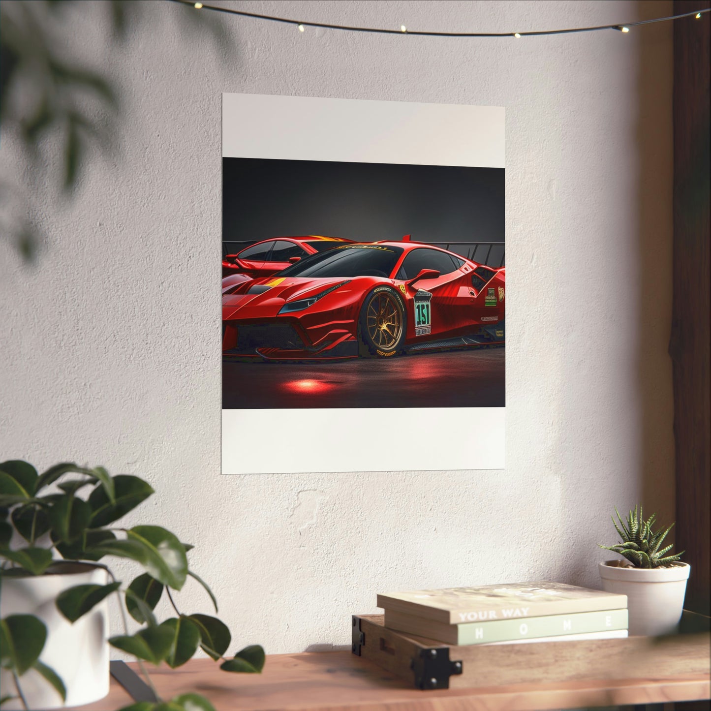 Premium Matte Vertical Posters Ferrari Red 2