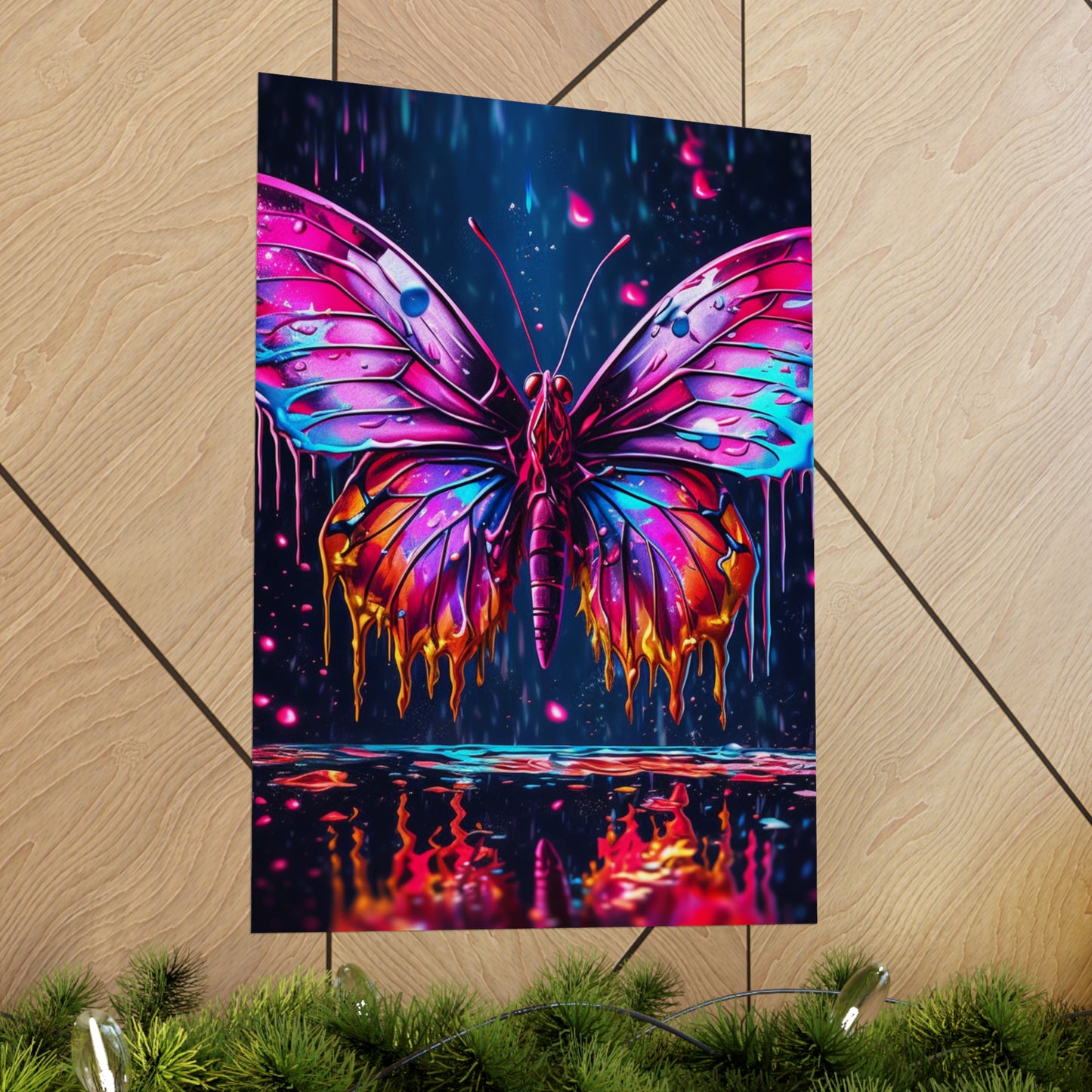 Premium Matte Vertical Posters Pink Butterfly Flair 2