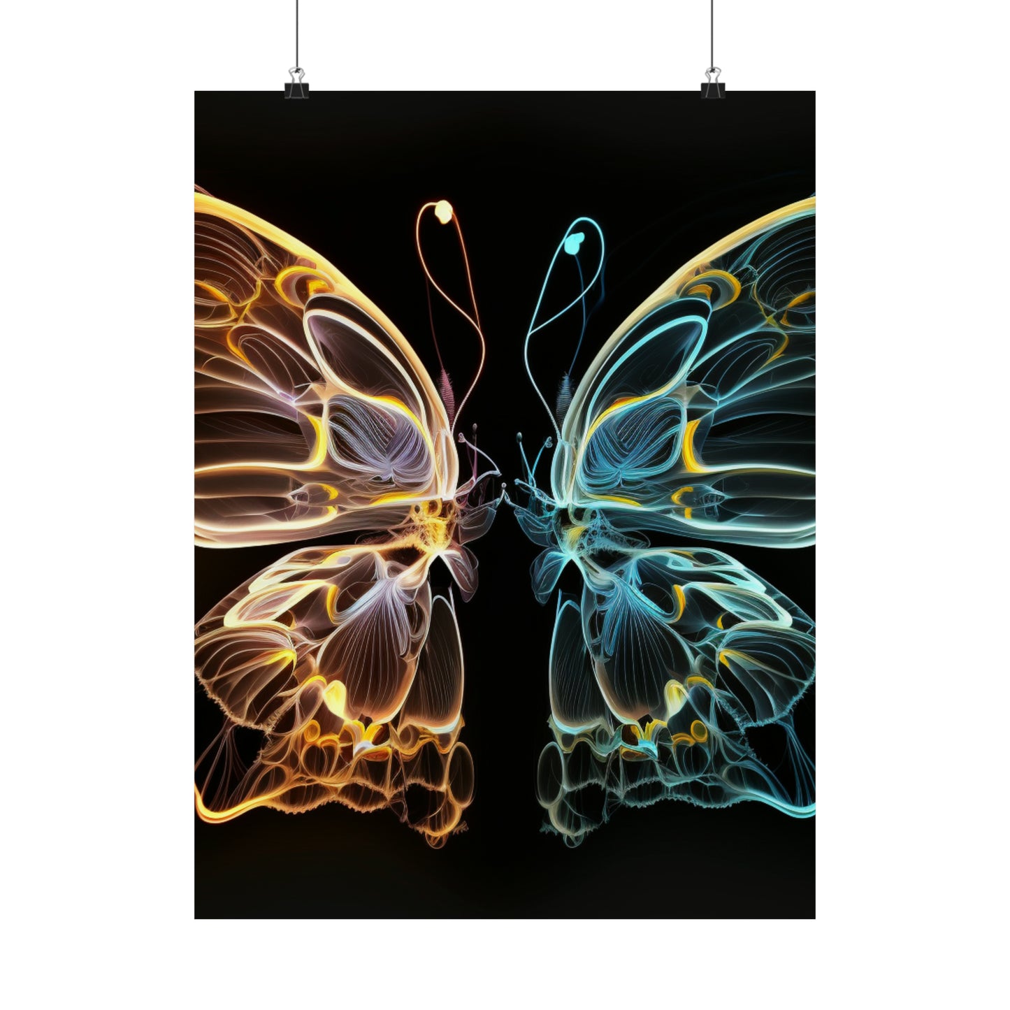 Premium Matte Vertical Posters Neon Glo Butterfly 3