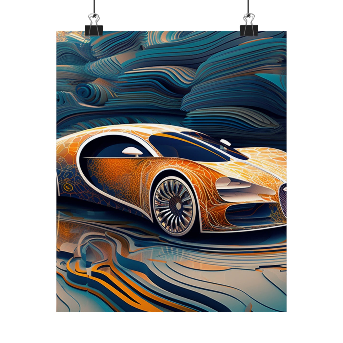 Premium Matte Vertical Posters Bugatti Abstract Flair 1