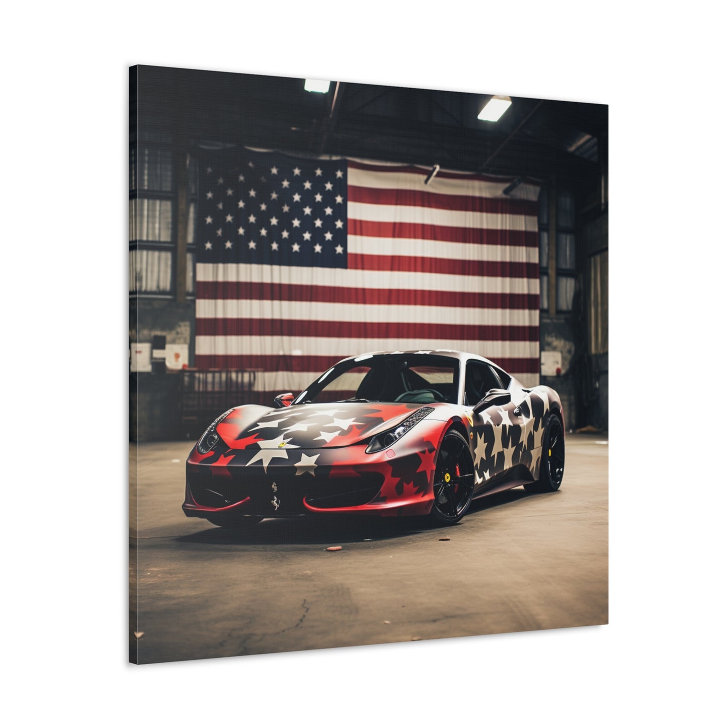 Canvas Gallery Wraps American Flag Farrari 1