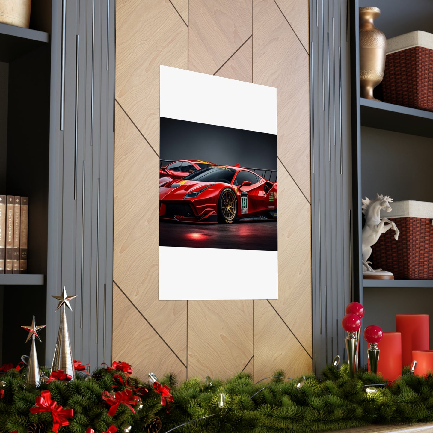 Premium Matte Vertical Posters Ferrari Red 2