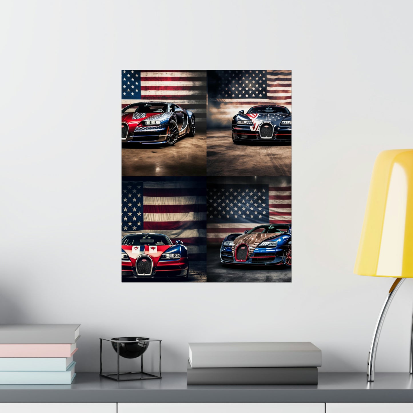 Premium Matte Vertical Posters Bugatti American Flag 5