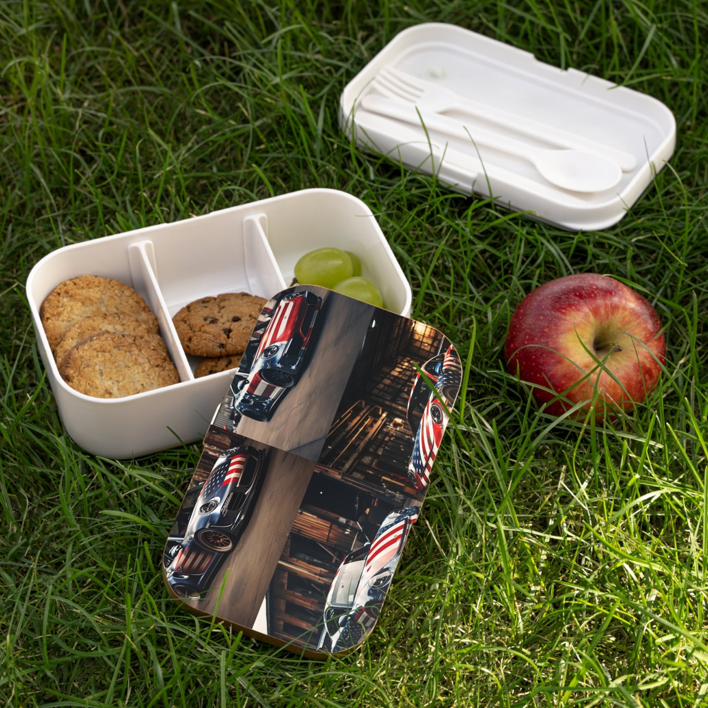 Bento Lunch Box American Flag Porsche 5