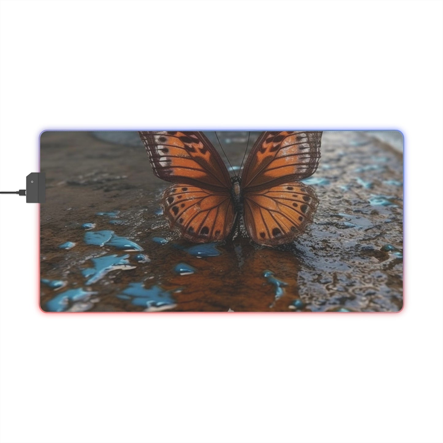 LED Gaming Mouse Pad Water Butterfly Street 2