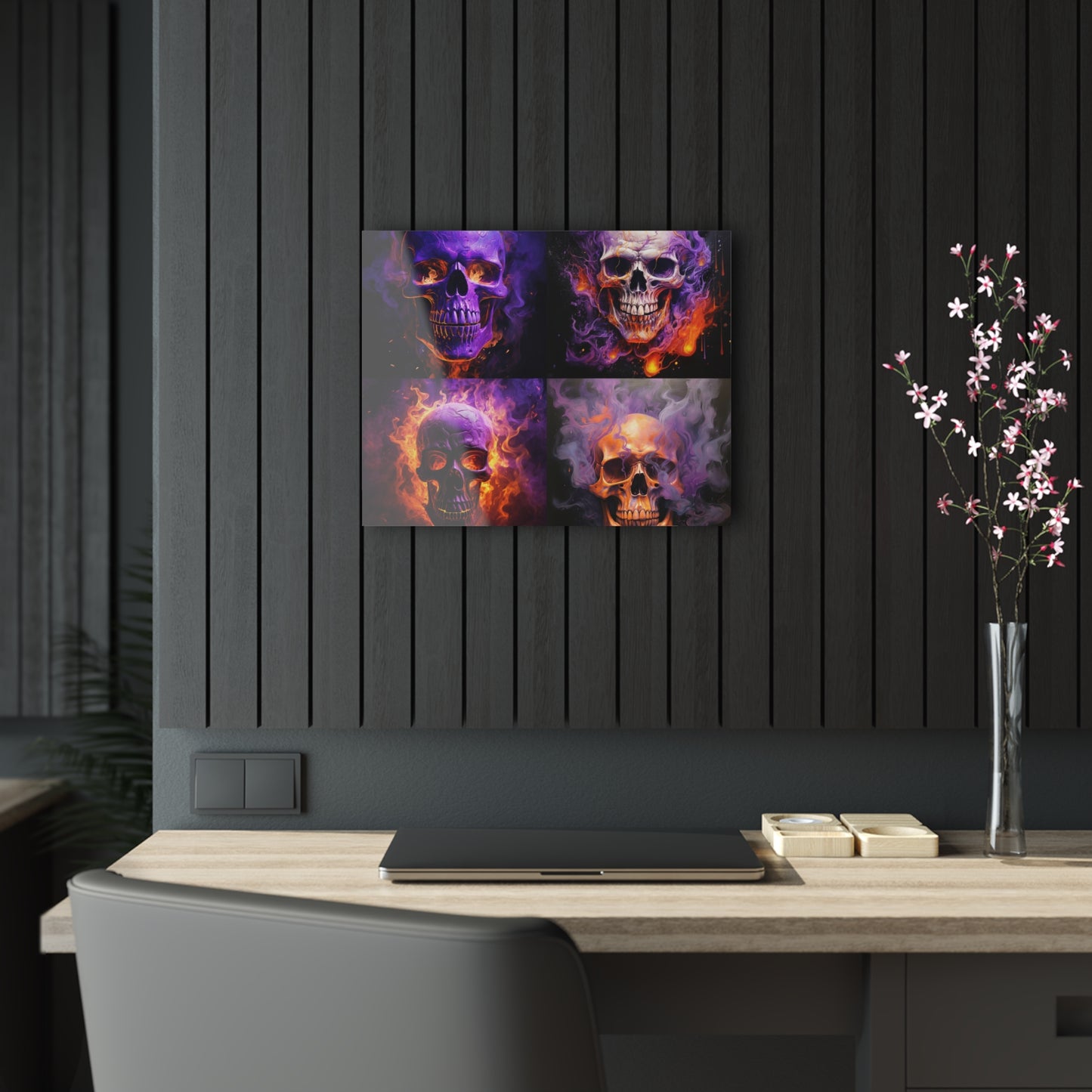 Acrylic Prints Skull Flames 5