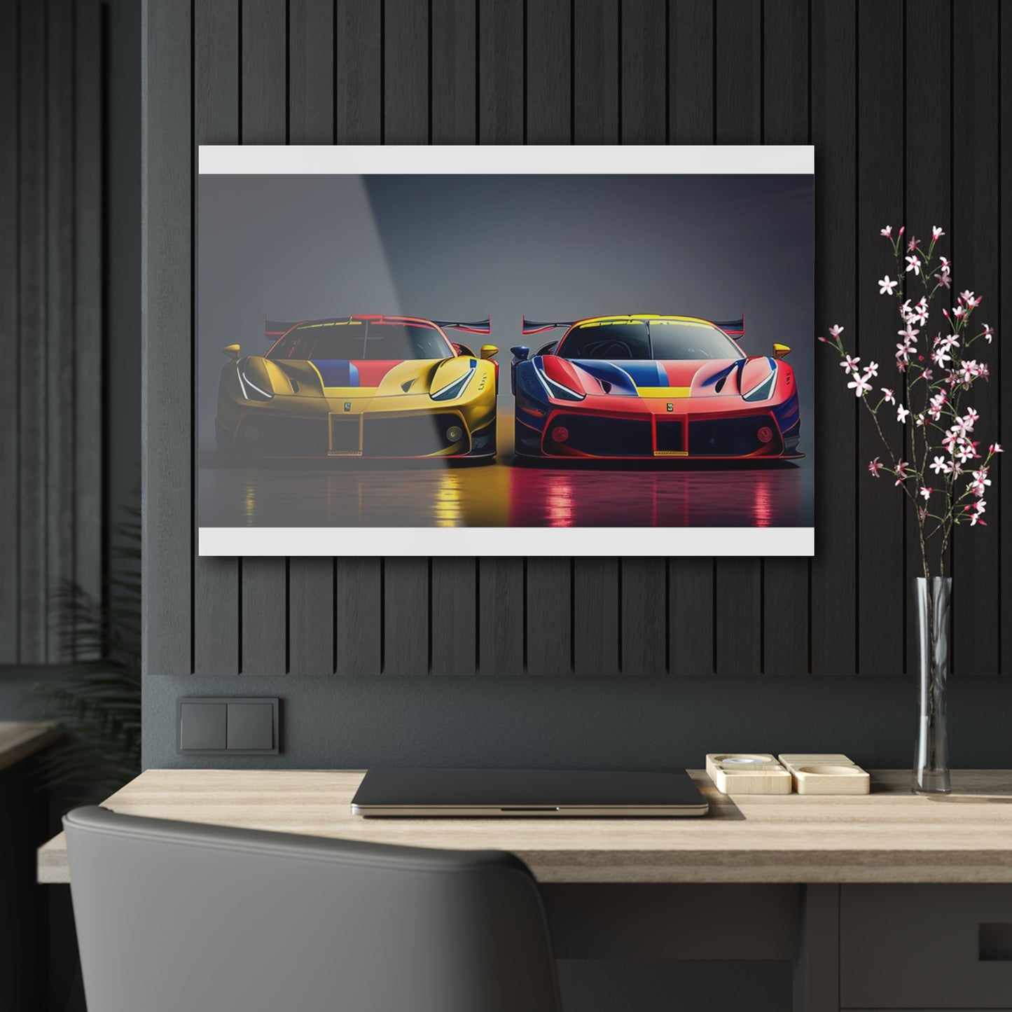 Acrylic Prints Ferrari Red Blue 1