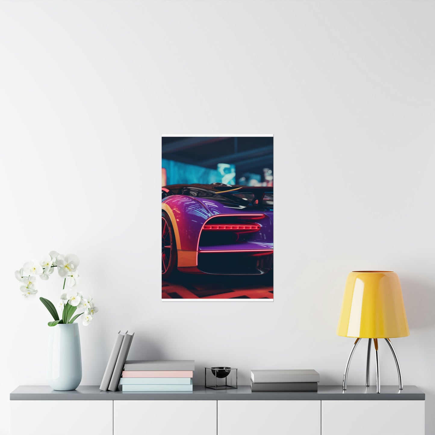 Premium Matte Vertical Posters Hyper Bugatti Neon Chiron 3