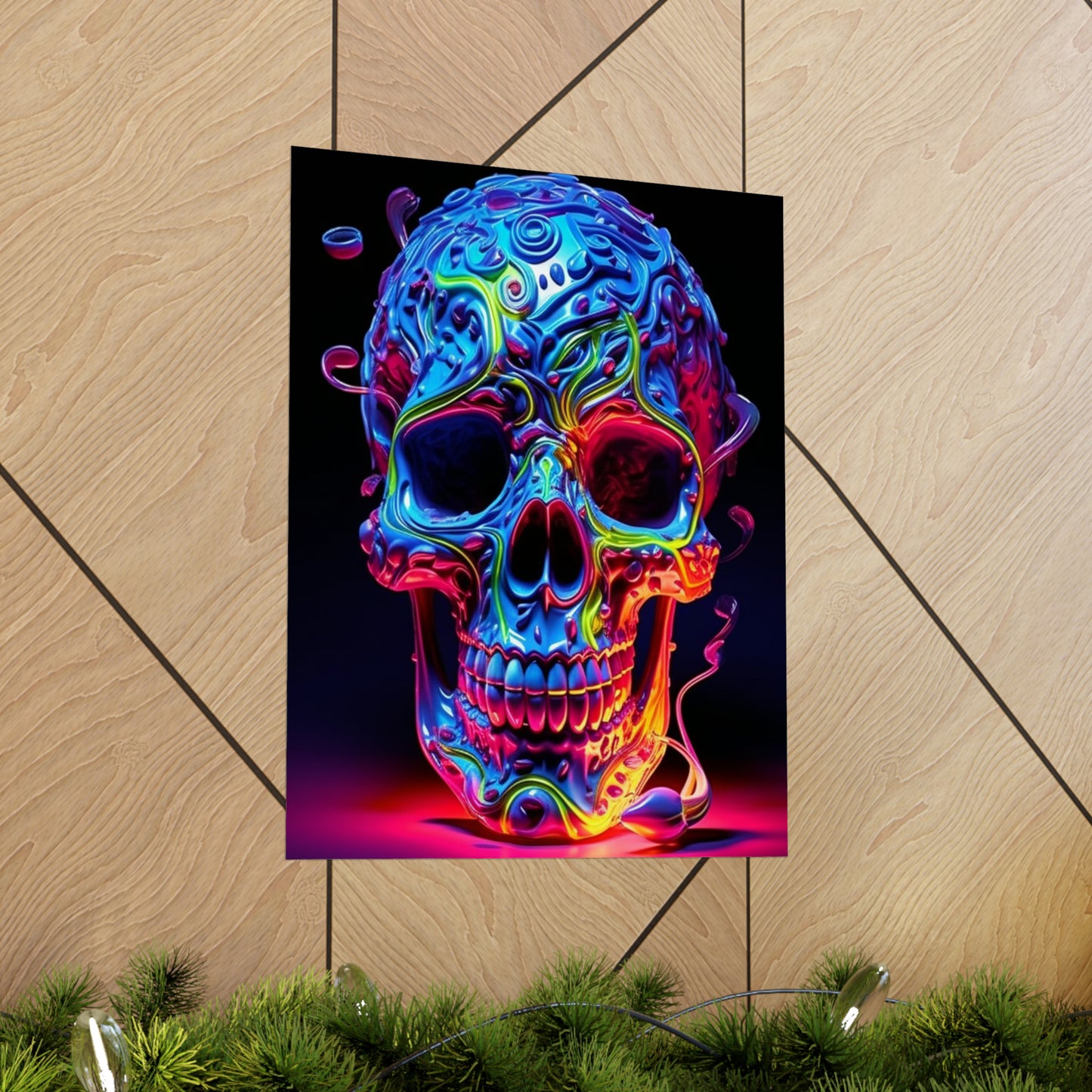Premium Matte Vertical Posters Macro Skull Color 3