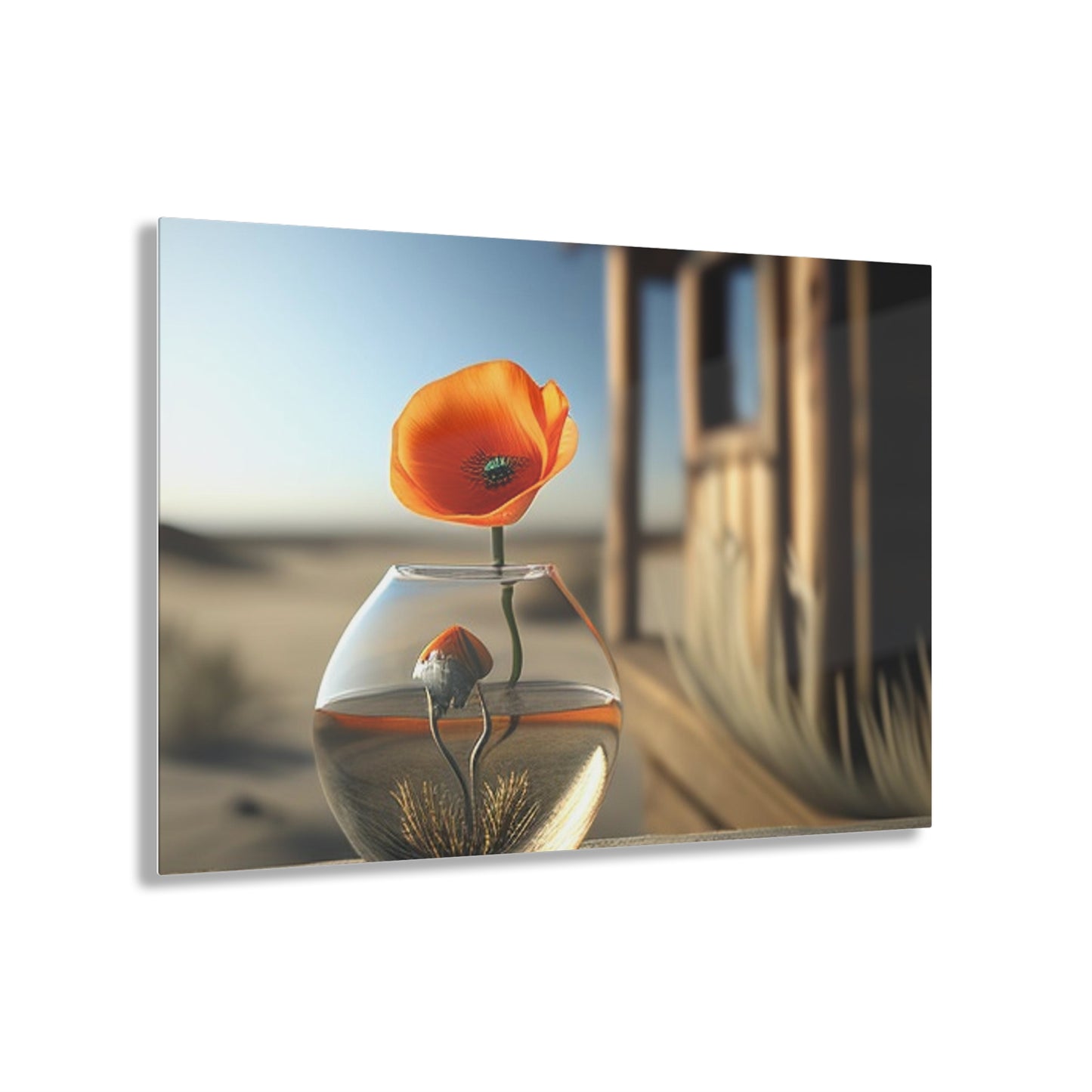 Acrylic Prints Orange Poppy in a Vase 1