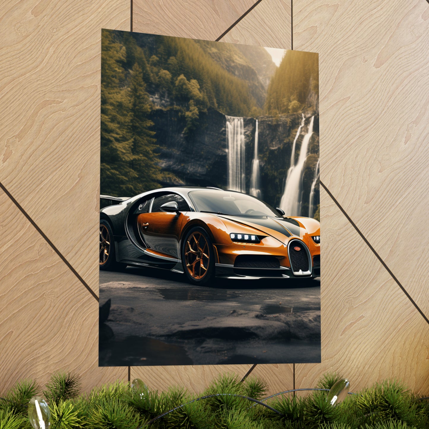 Premium Matte Vertical Posters Bugatti Waterfall 3