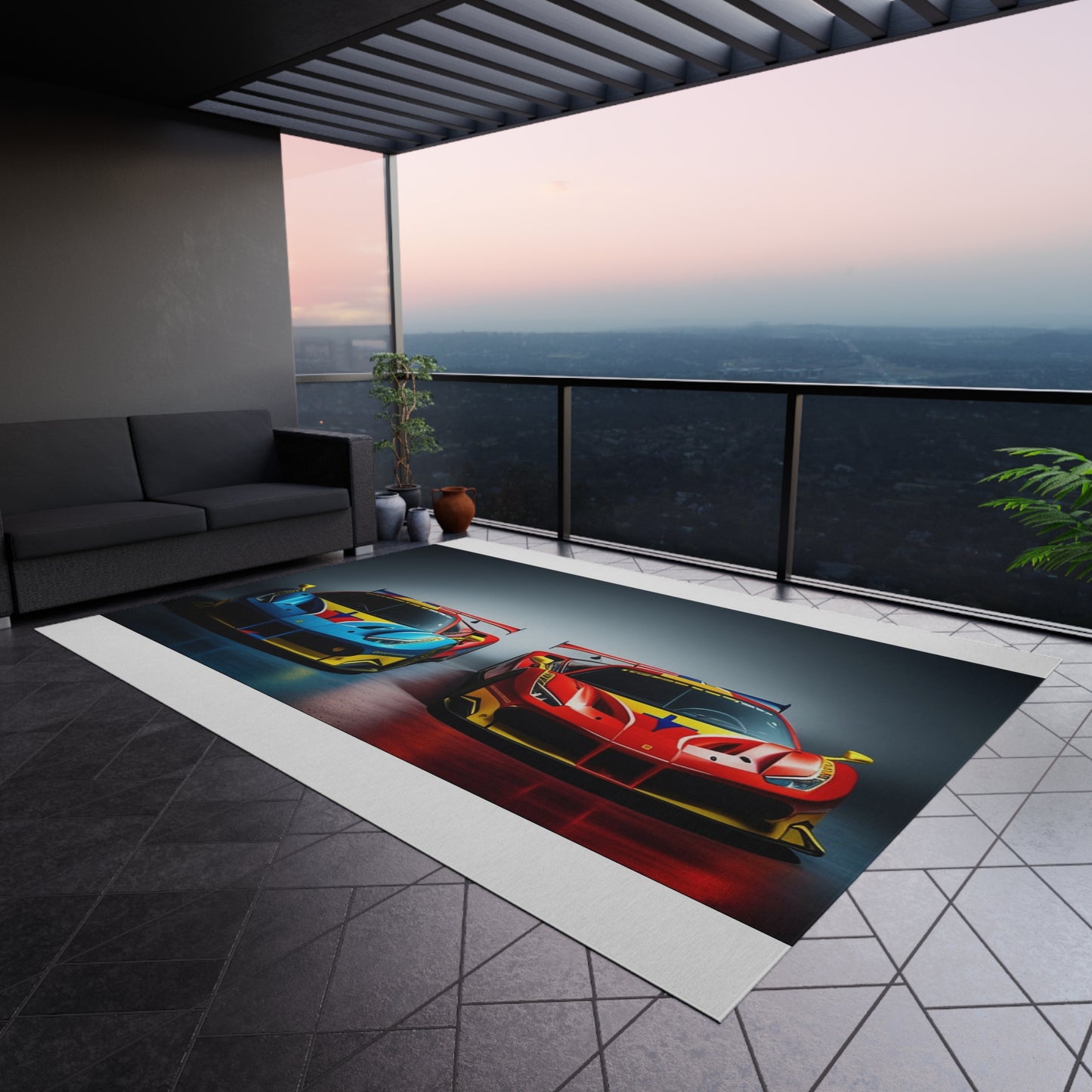 Outdoor Rug  Ferrari Red Blue 2