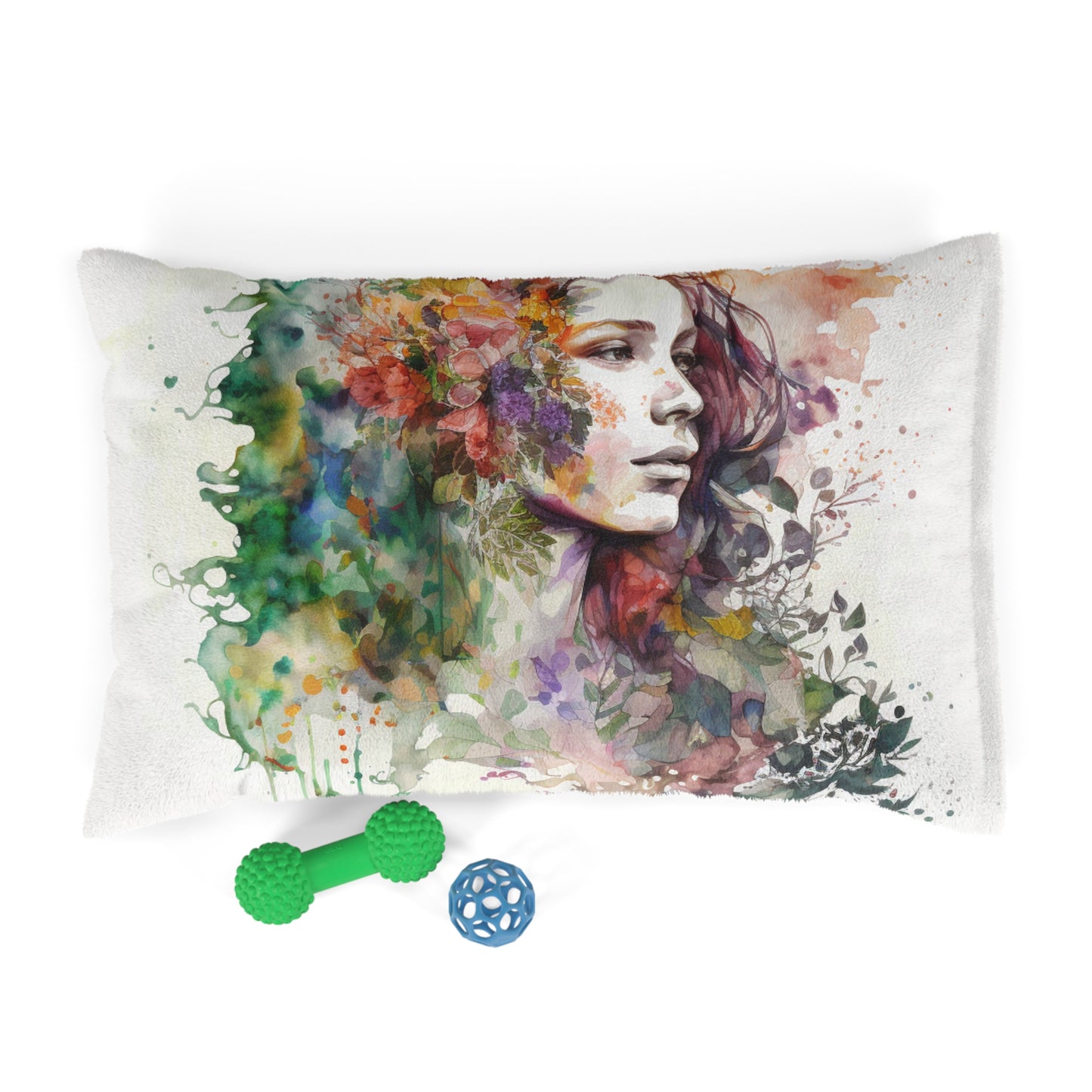 Pet Bed Mother Nature Bright Spring Colors Realistic Watercolor 3