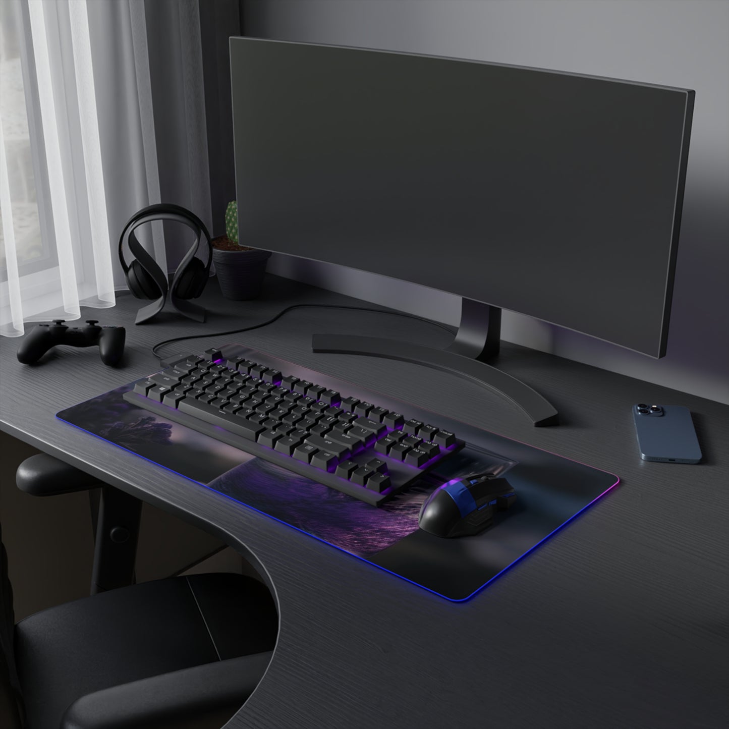 LED Gaming Mouse Pad Lavender in a vase 4