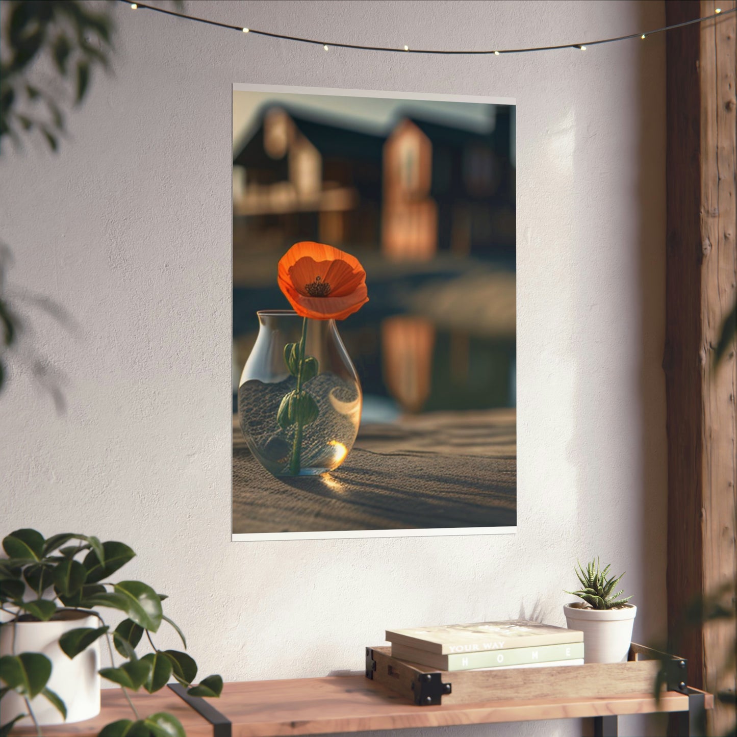 Premium Matte Vertical Posters Orange Poppy in a Vase 4