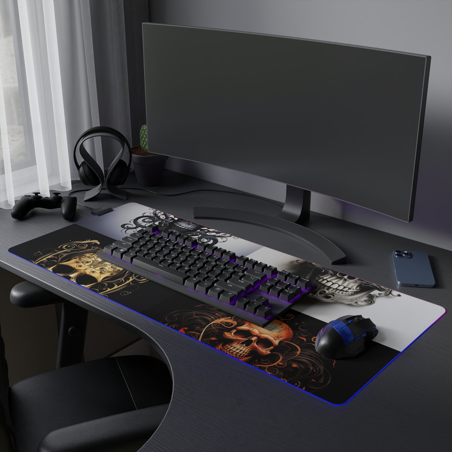 LED Gaming Mouse Pad Skull Treble Clef 5