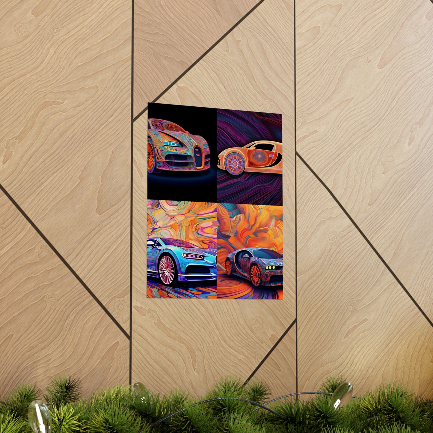 Premium Matte Vertical Posters Bugatti Abstract Concept 5