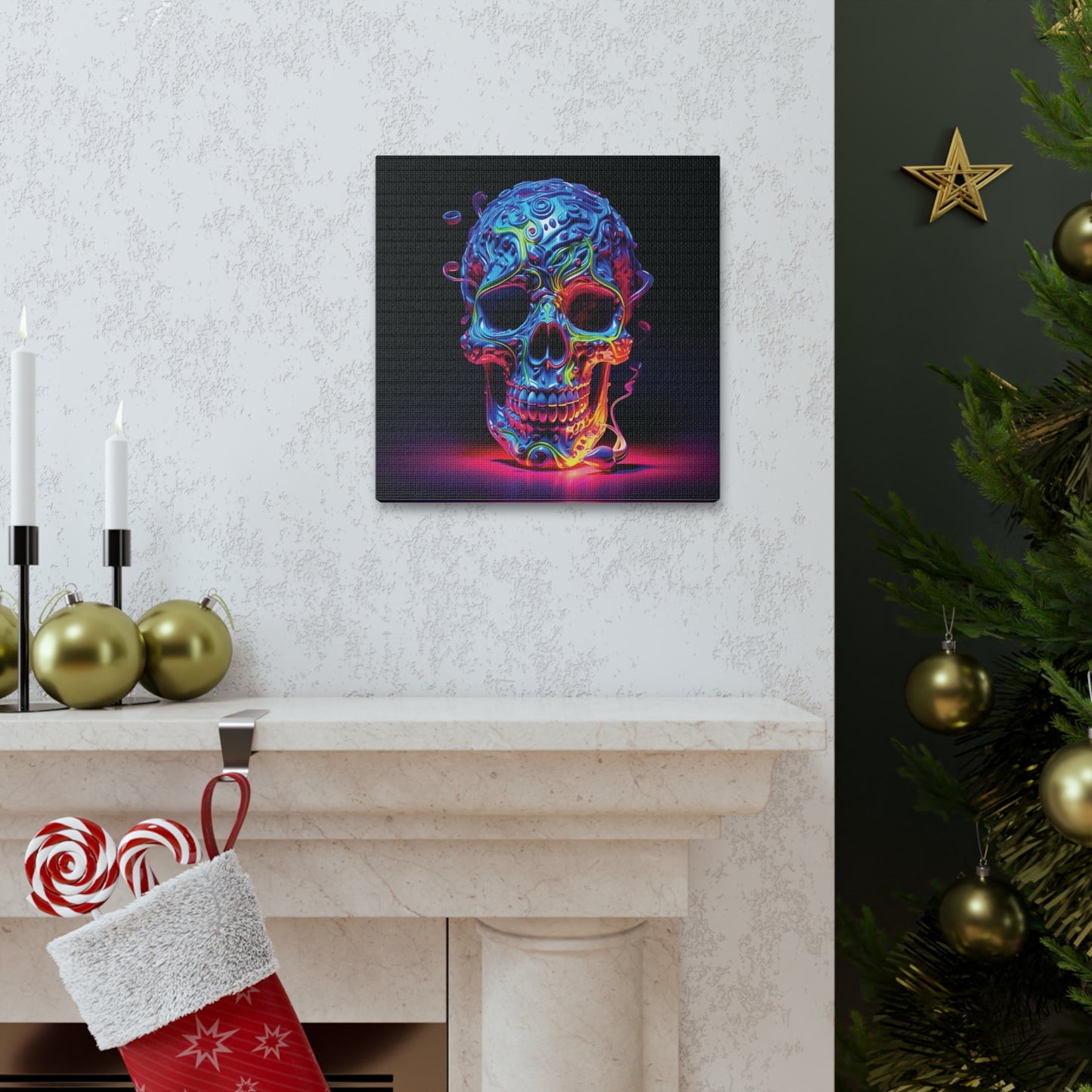 Canvas Gallery Wraps Macro Skull Color 3