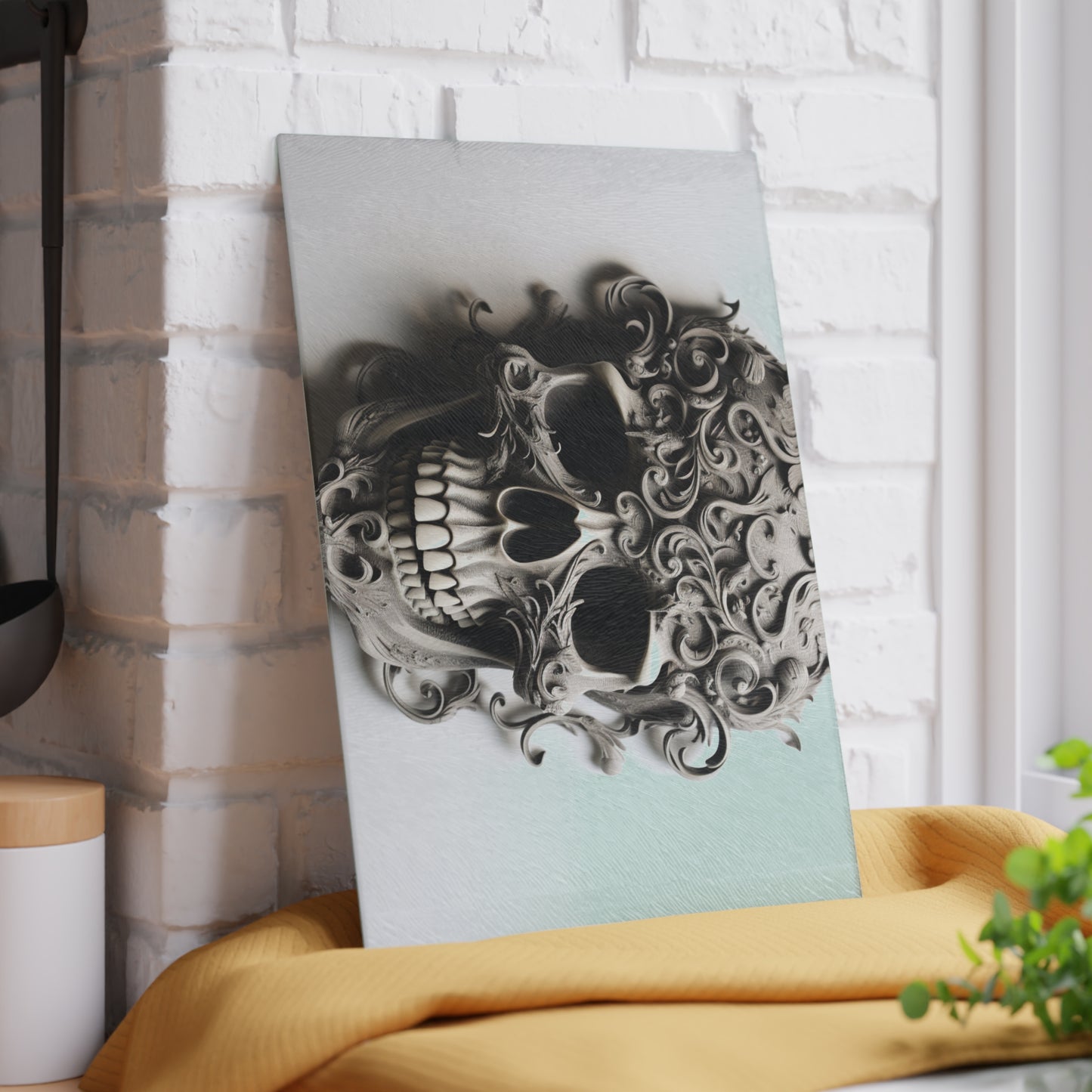 Glass Cutting Board Skull Treble Clef 2