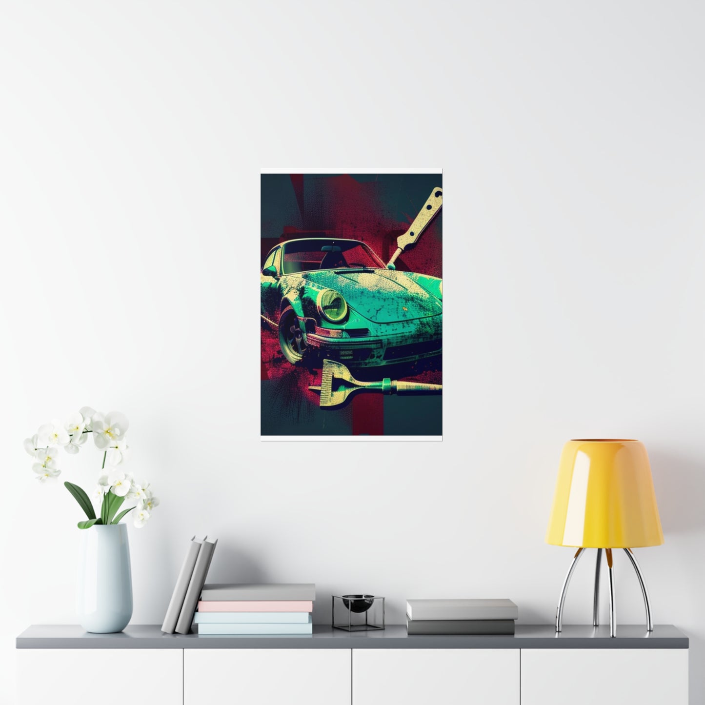 Premium Matte Vertical Posters Porsche Abstract 4