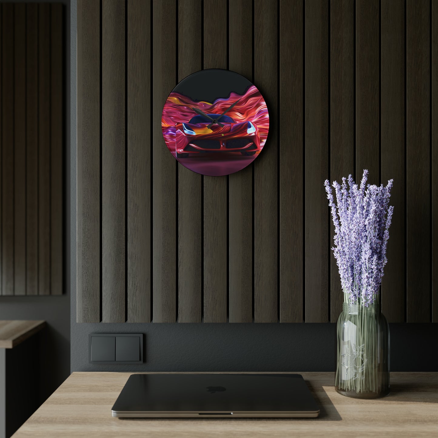 Acrylic Wall Clock Ferrari Water Fusion 3