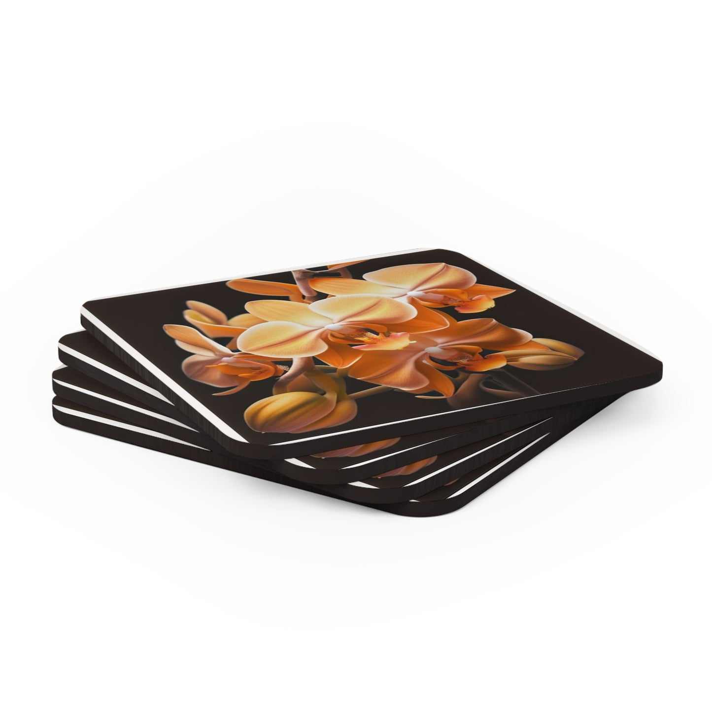 Corkwood Coaster Set orchid pedals 1