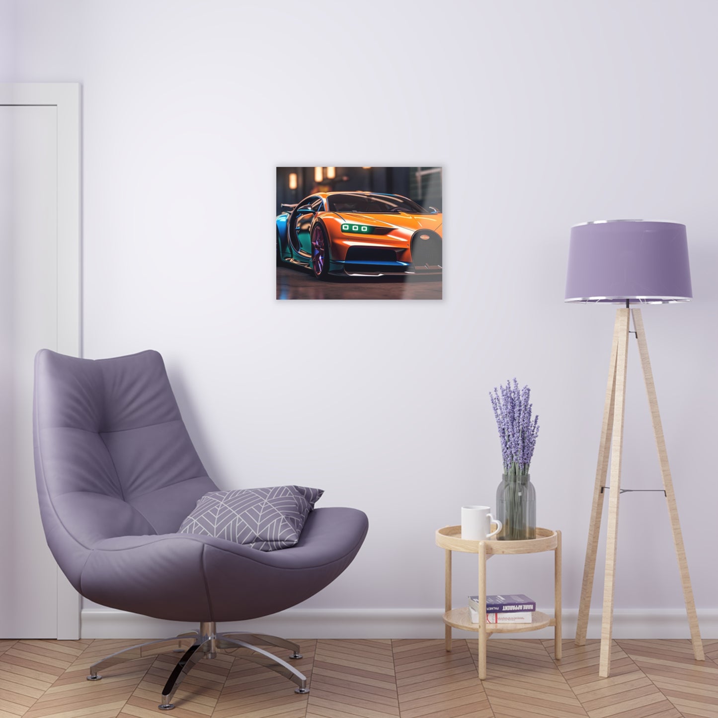 Acrylic Prints Hyper Bugatti Neon Chiron 1