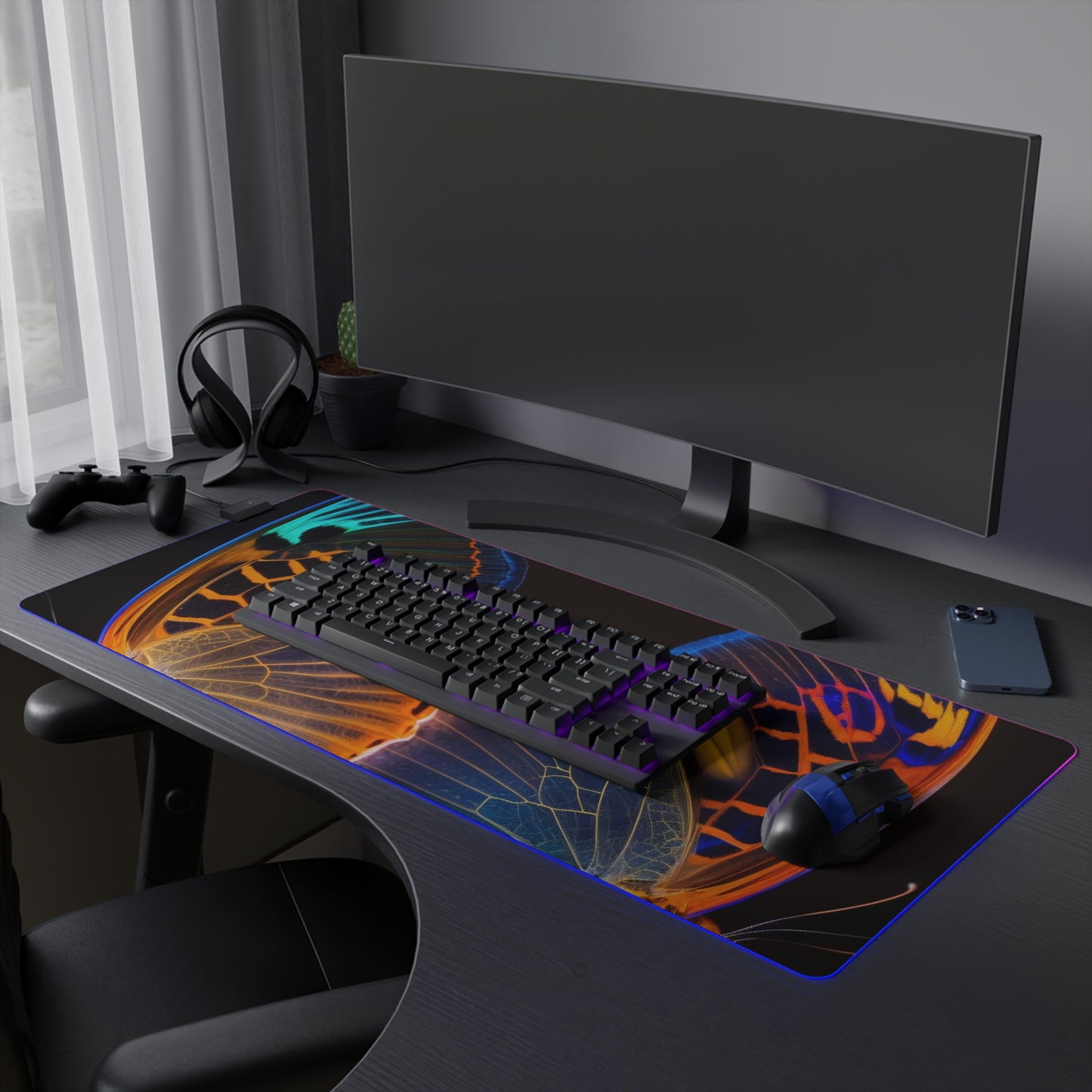 LED Gaming Mouse Pad Neon Glo Butterfly 2