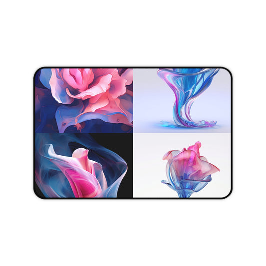 Desk Mat Pink & Blue Tulip Rose 5